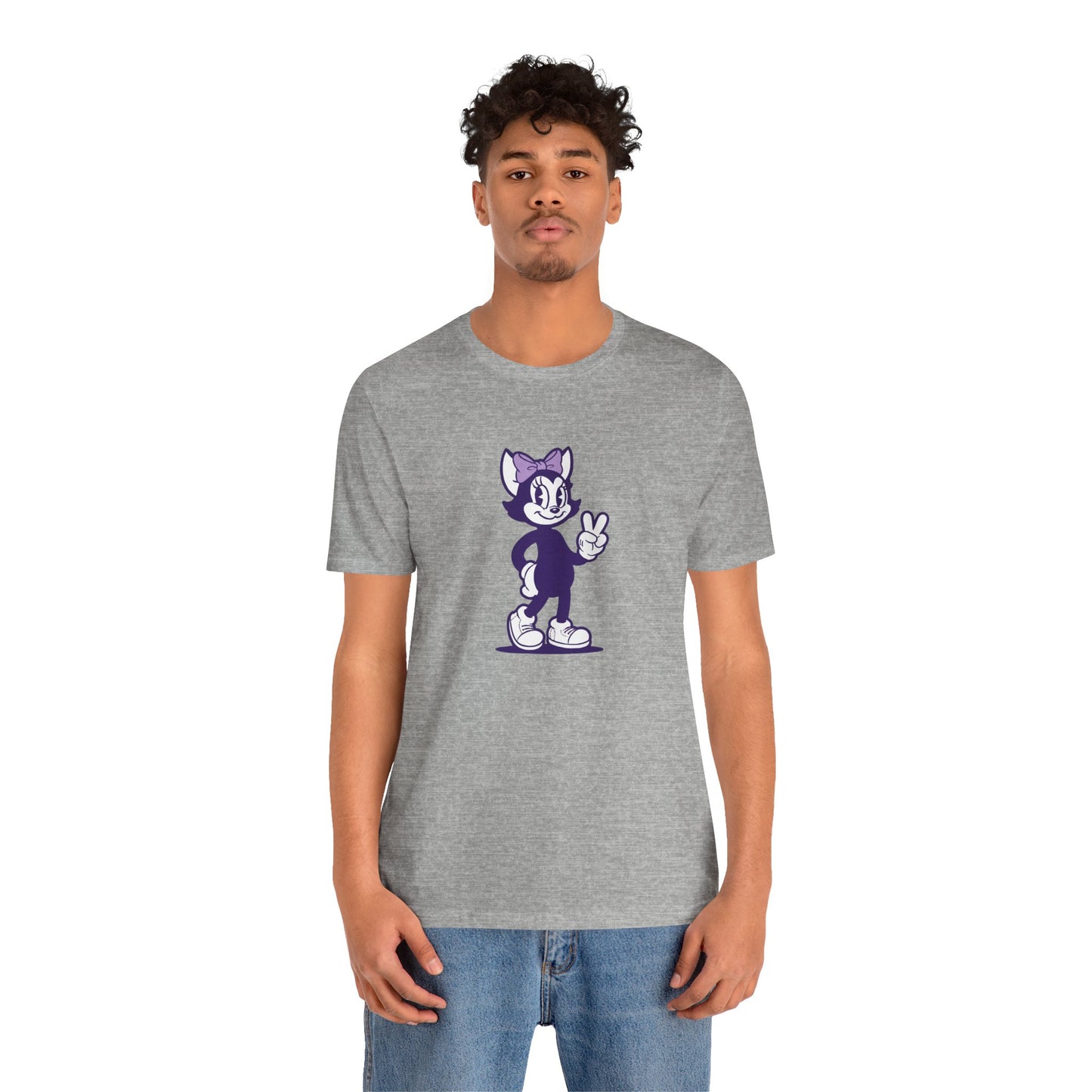 Peaceful Vibes Unisex Tee - Mrs Hemp Cat Throwin' A Peace Sign