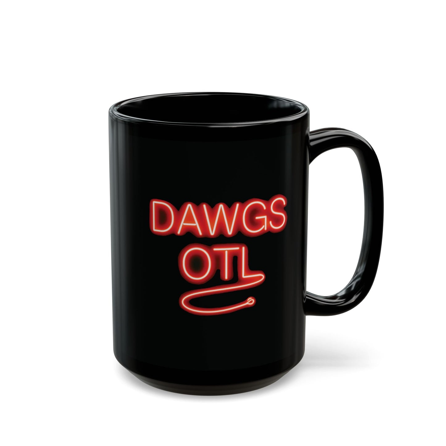 Coffee Mug - DAWGS OTL Neon-Style Black 11oz & 15oz, Georgia Bulldogs Fan Gift