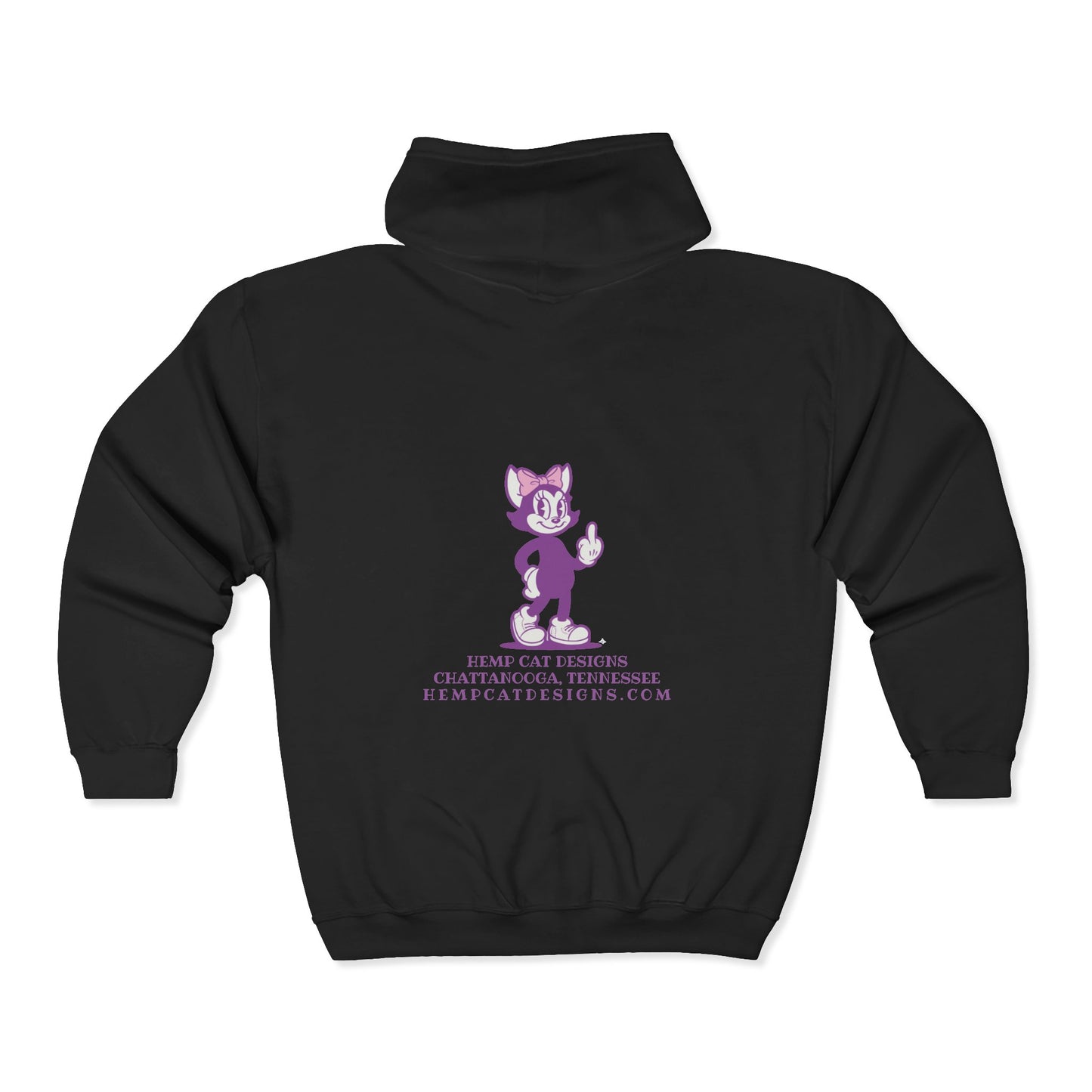 Mrs. Hemp Cat "Giving the Finger" Zip-Up Hoodie
