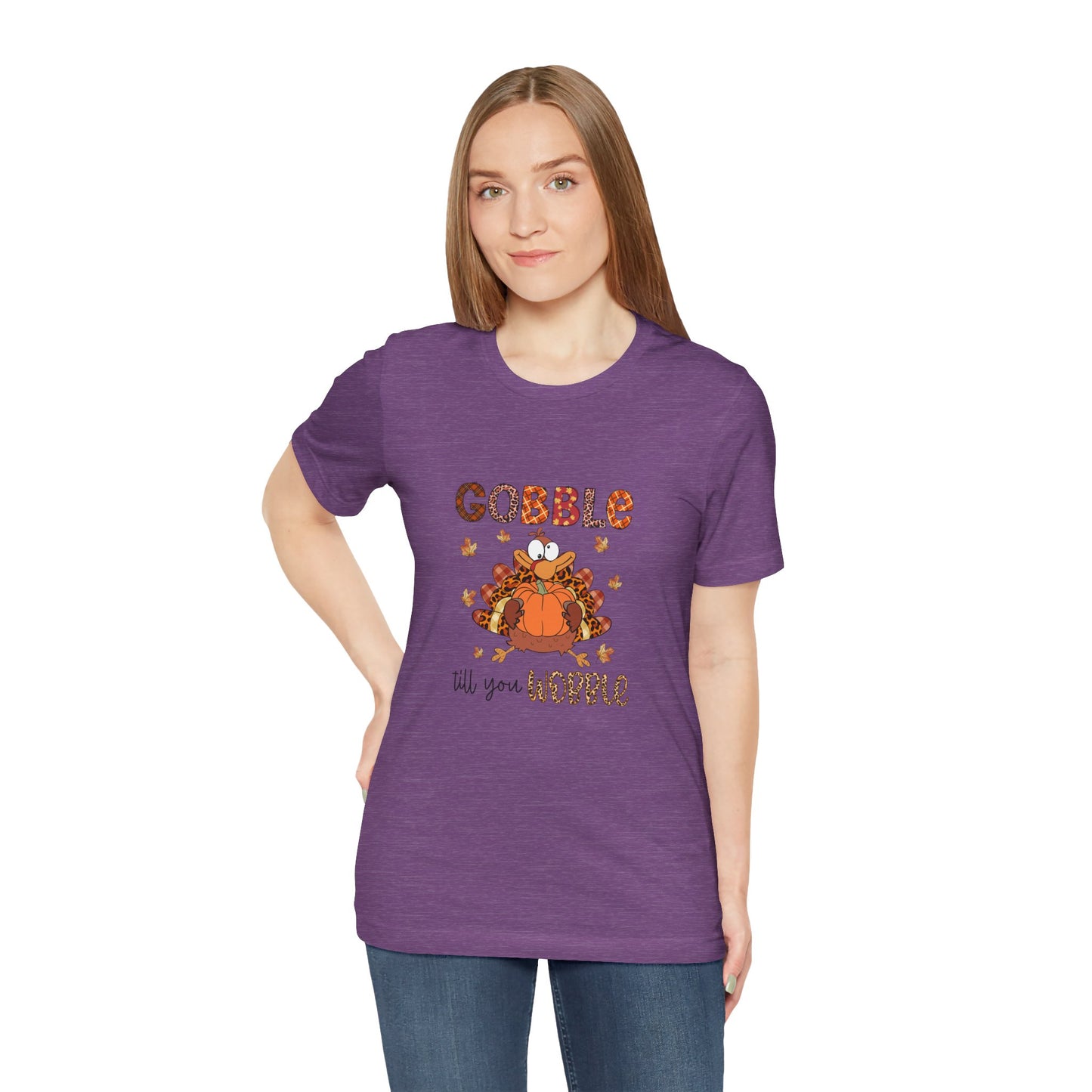 Gobble Gobble Til You WobblecThanksgiving Gobble Unisex Jersey Tee