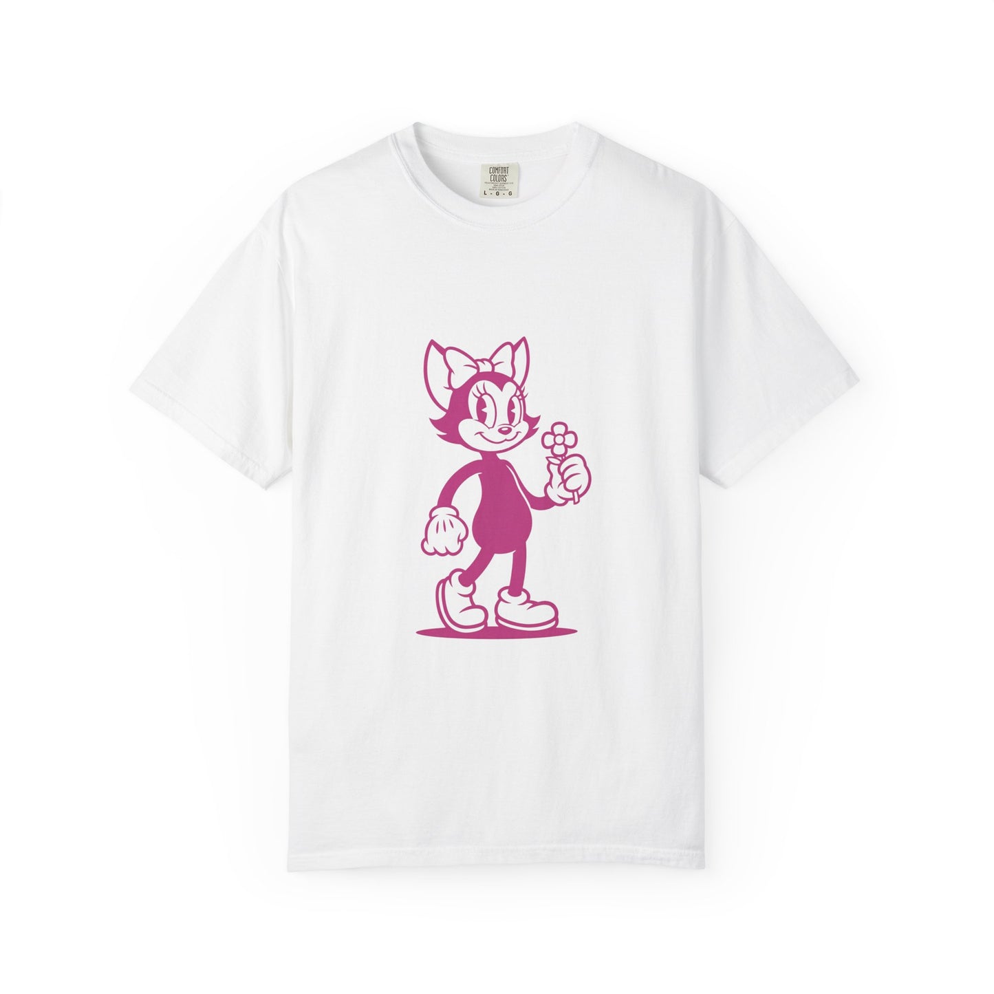 Mrs. Hemp Cat Holding A Flower Whimsical Graphic Tee for Cat Lovers, Cute Pet T-shirt, Floral Cat Art, Gift for Her, Animal Lover Shirt