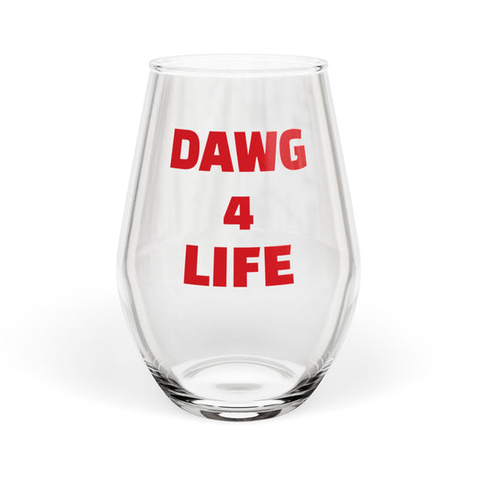 Stemless Wine Glass for DAWG Fans, Dawg 4 Life Drinkware, Birthday Gift, Dawg-Themed Wine Glass
