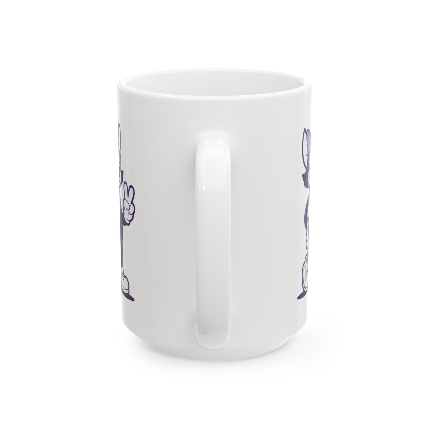 Mrs. Hemp Cat Throwin A Peace Sign Ceramic Mug - 11oz & 15oz