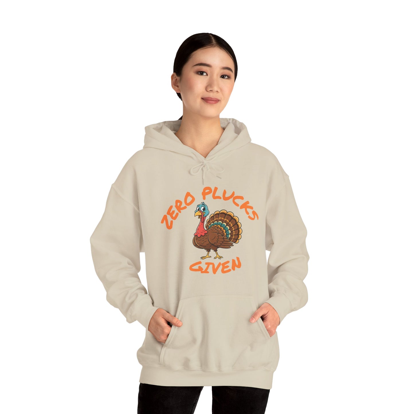 Unisex Hoodie ZERO PLUCKS GIVEN Comical Turkey Sweatshirt