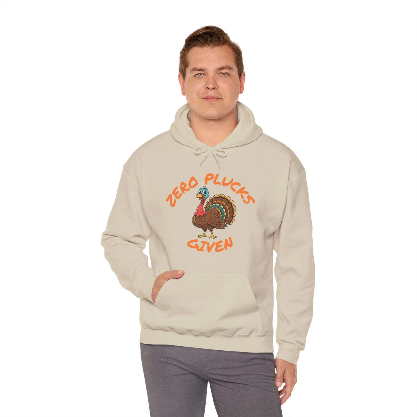 Unisex Hoodie ZERO PLUCKS GIVEN Comical Turkey Sweatshirt