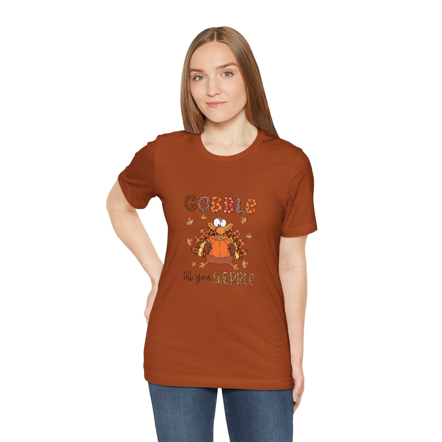 Gobble Gobble Til You WobblecThanksgiving Gobble Unisex Jersey Tee
