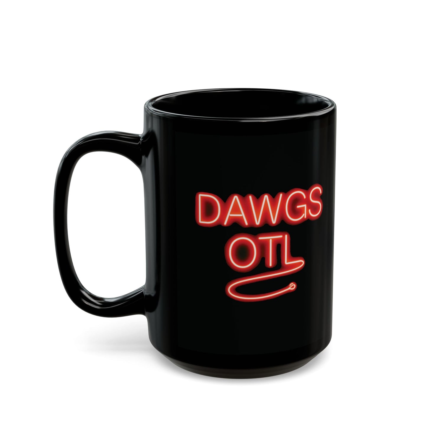 Coffee Mug - DAWGS OTL Neon-Style Black 11oz & 15oz, Georgia Bulldogs Fan Gift