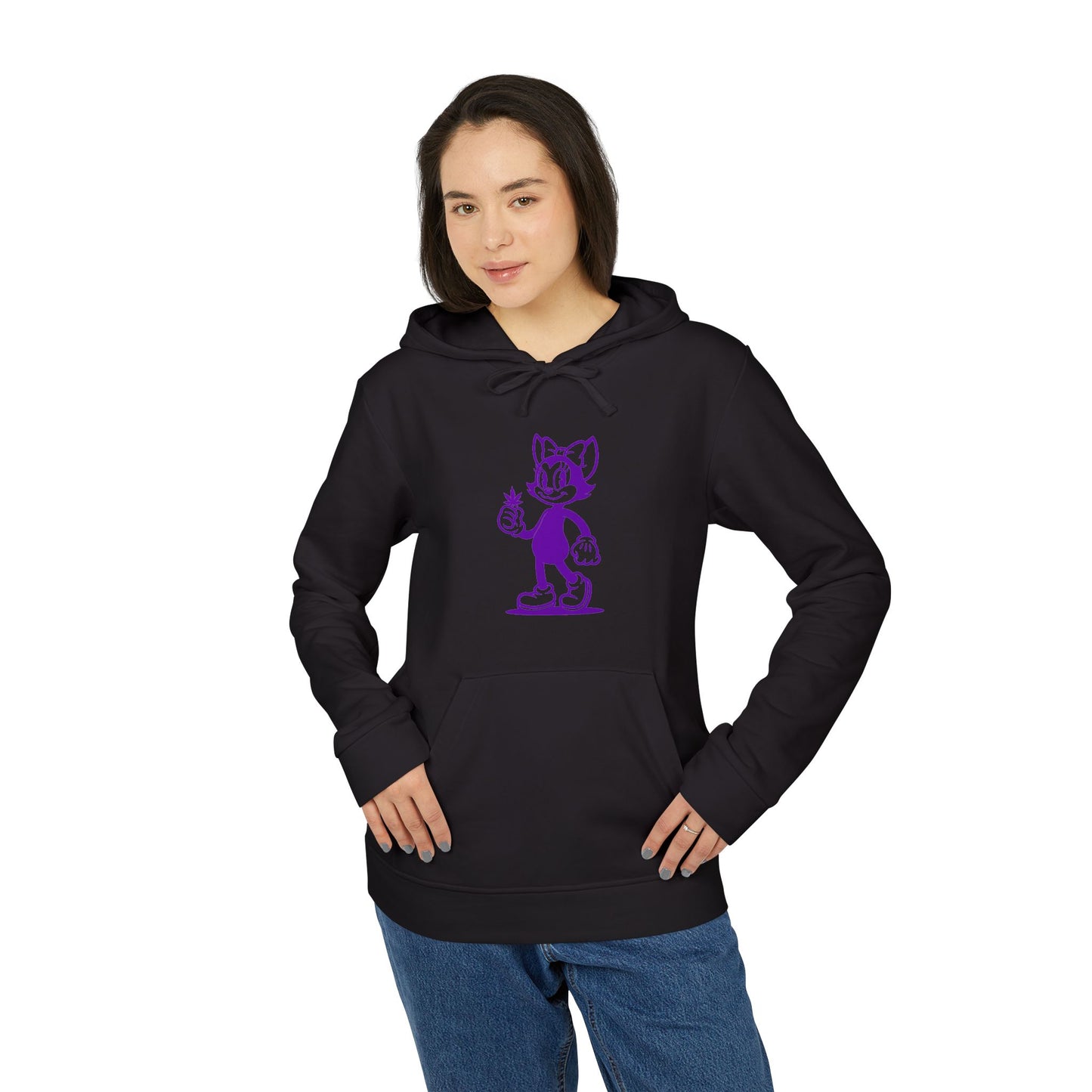 Mrs. Hemp Cat Cozy Unisex Fleece Hoodie, Casual Style, Streetwear, Perfect Gift for Friends, Everyday Comfort, Trendy Apparel