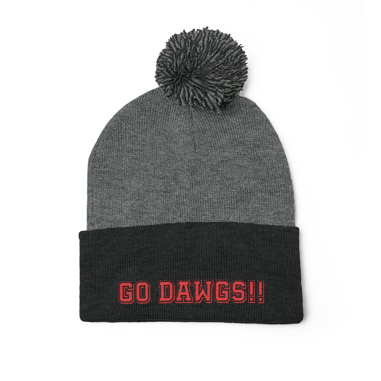 GO DAWGS!! Pom-Pom Knit Cap (Embroidery)