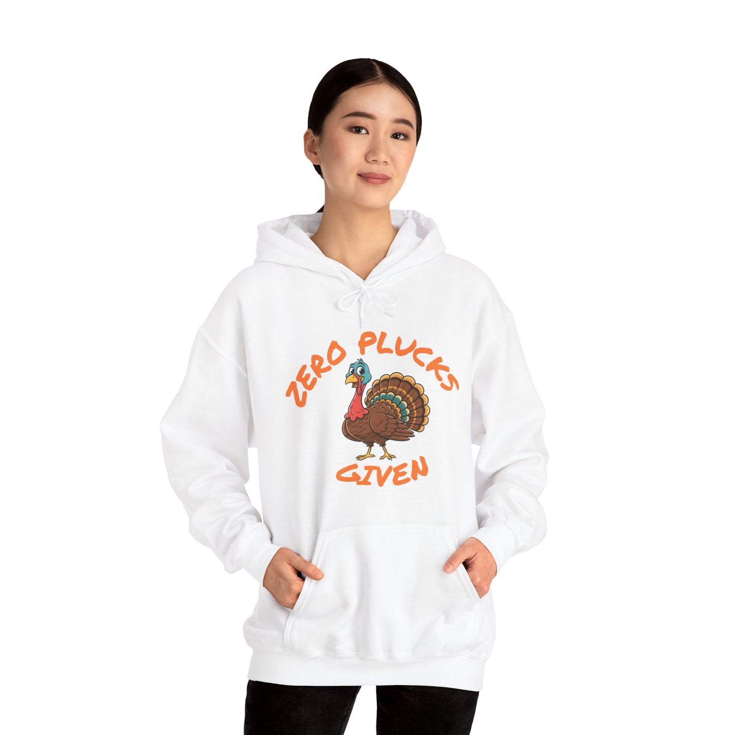 Unisex Hoodie ZERO PLUCKS GIVEN Comical Turkey Sweatshirt