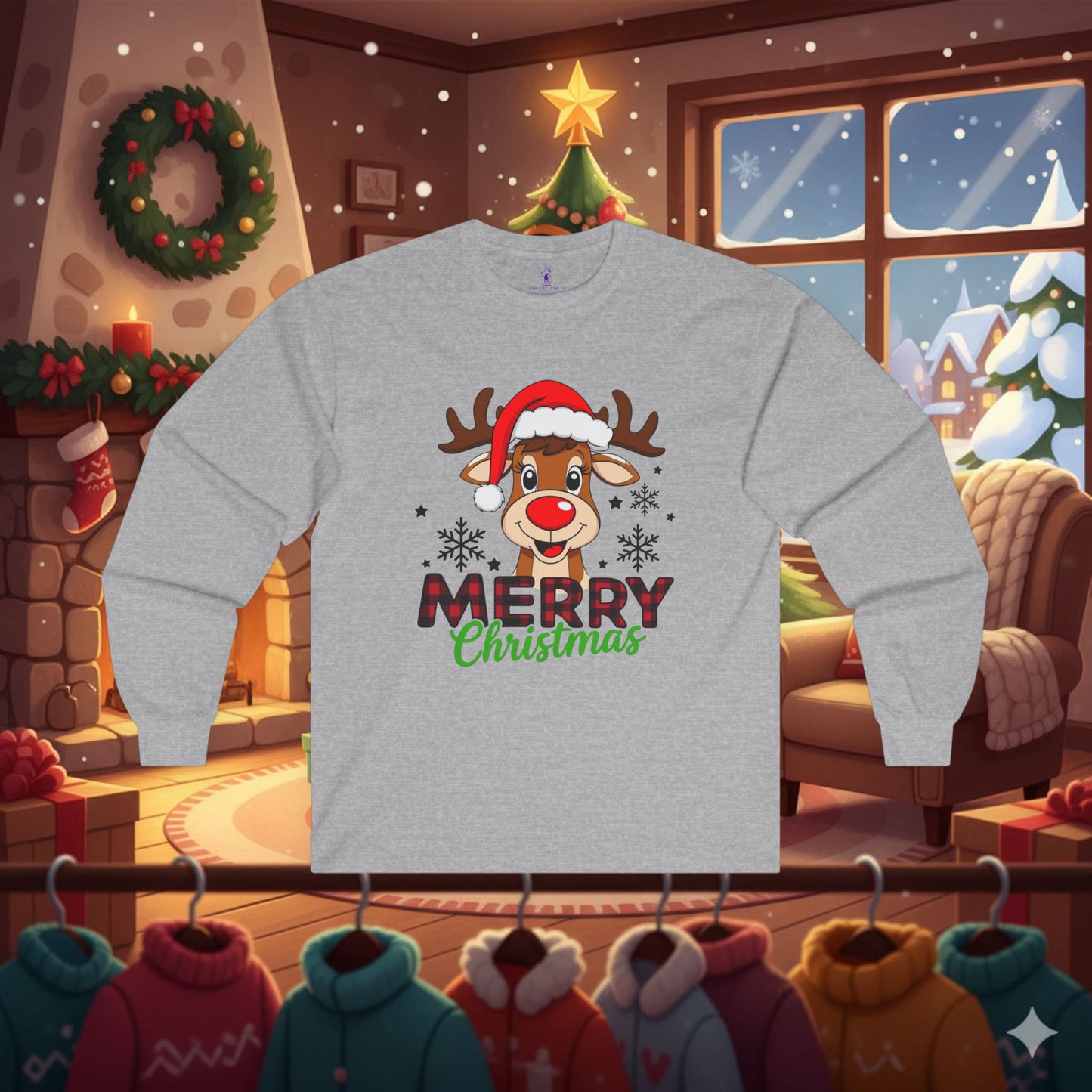 Christmas Rudolf Long Sleeve Tee
