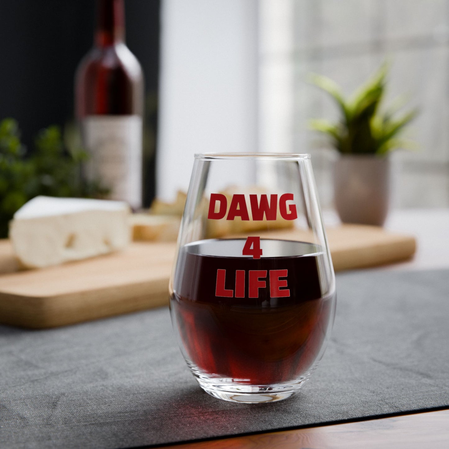 Stemless Wine Glass for DAWG Fans, Dawg 4 Life Drinkware, Birthday Gift, Dawg-Themed Wine Glass