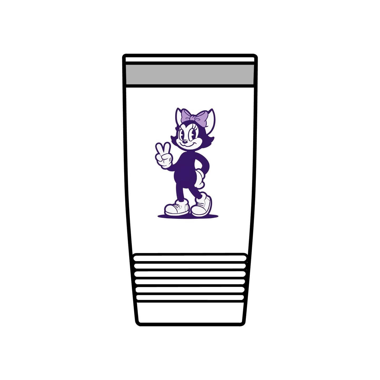 20oz Insulated Tumbler — Vintage Purple Mrs. Hemp Cat "Throwin' a Peace sign" (Chattanooga, TN)
