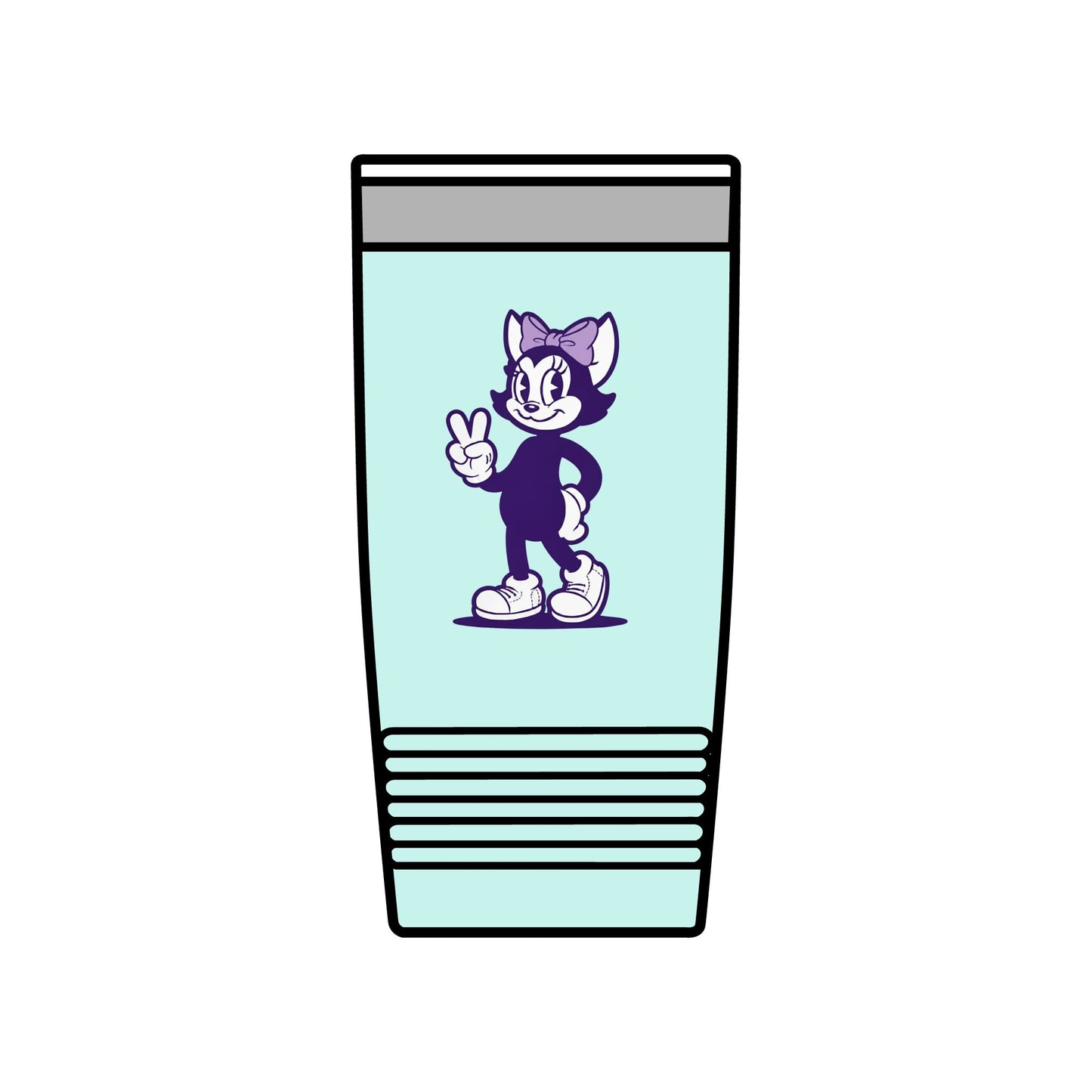 20oz Insulated Tumbler — Vintage Purple Mrs. Hemp Cat "Throwin' a Peace sign" (Chattanooga, TN)