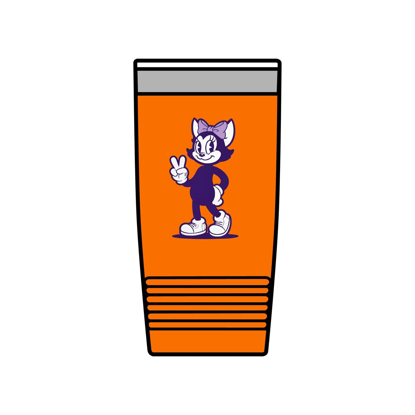 20oz Insulated Tumbler — Vintage Purple Mrs. Hemp Cat "Throwin' a Peace sign" (Chattanooga, TN)