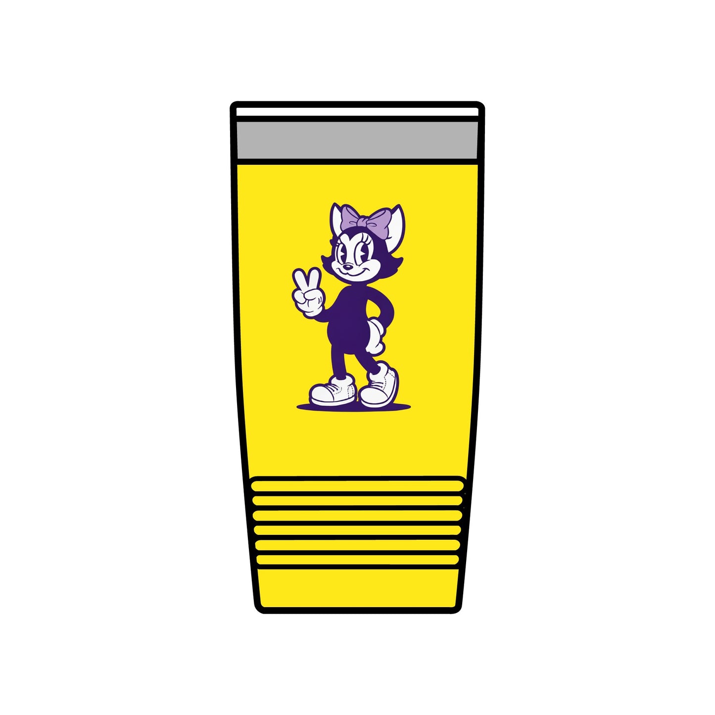 20oz Insulated Tumbler — Vintage Purple Mrs. Hemp Cat "Throwin' a Peace sign" (Chattanooga, TN)