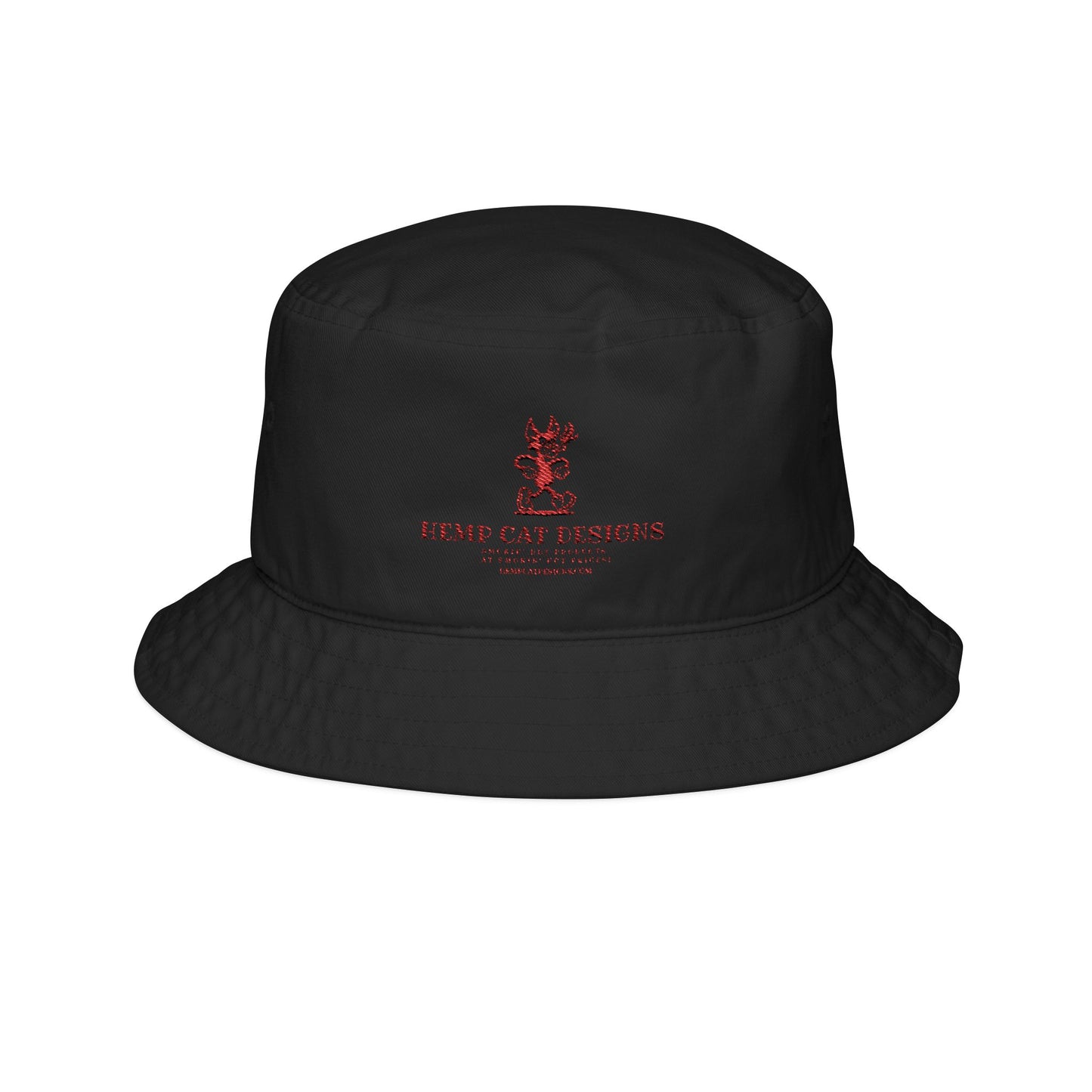Mr. Hemp Cat Embroidered Bucket Hat