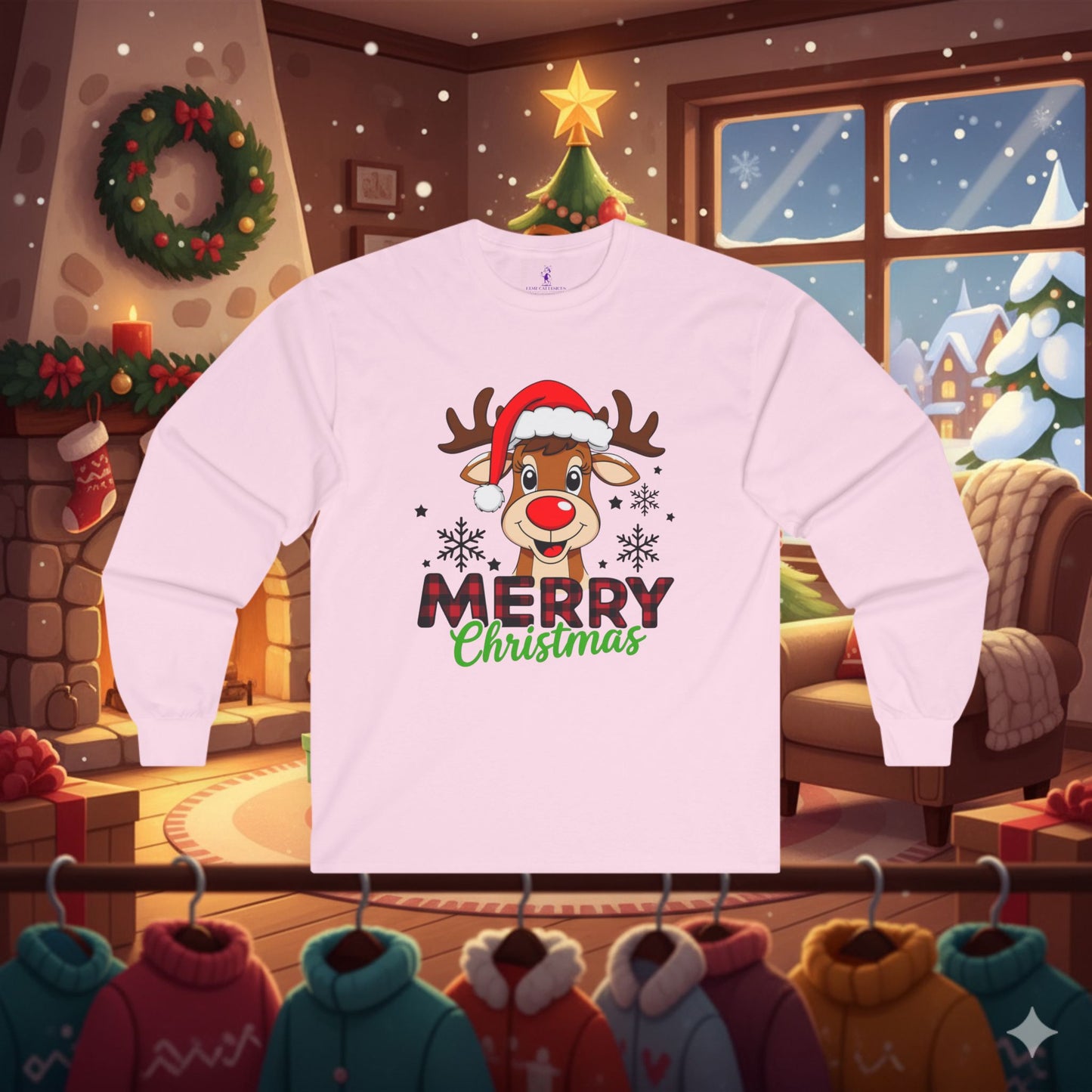 Christmas Rudolf Long Sleeve Tee