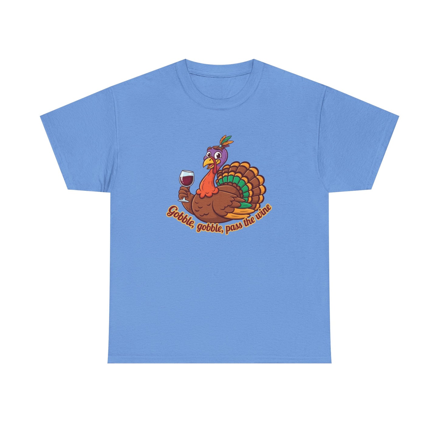 Gobble Gobble Pass the Wine Unisex Cotton Tee | Thanksgiving Shirt, Fall Apparel, Cute Turkey Tee, Holiday Gift, Family Gathering Top