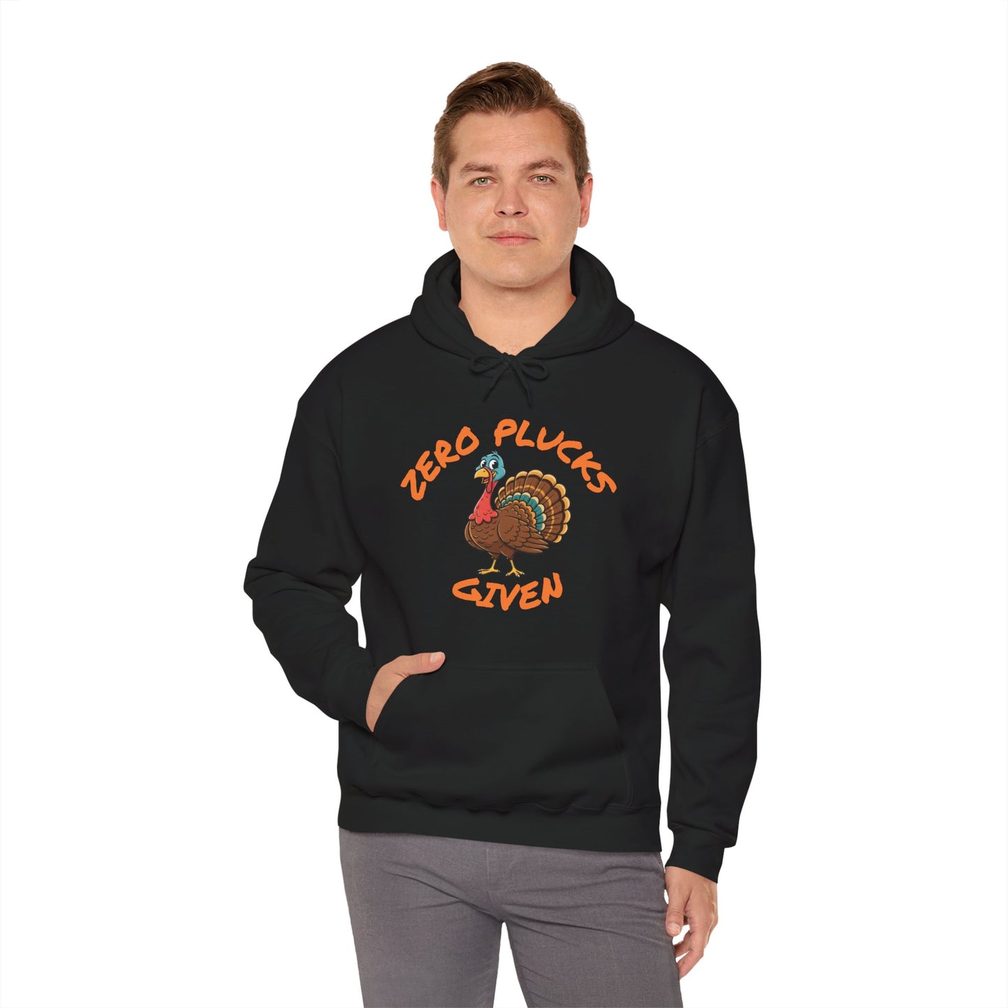 Unisex Hoodie ZERO PLUCKS GIVEN Comical Turkey Sweatshirt