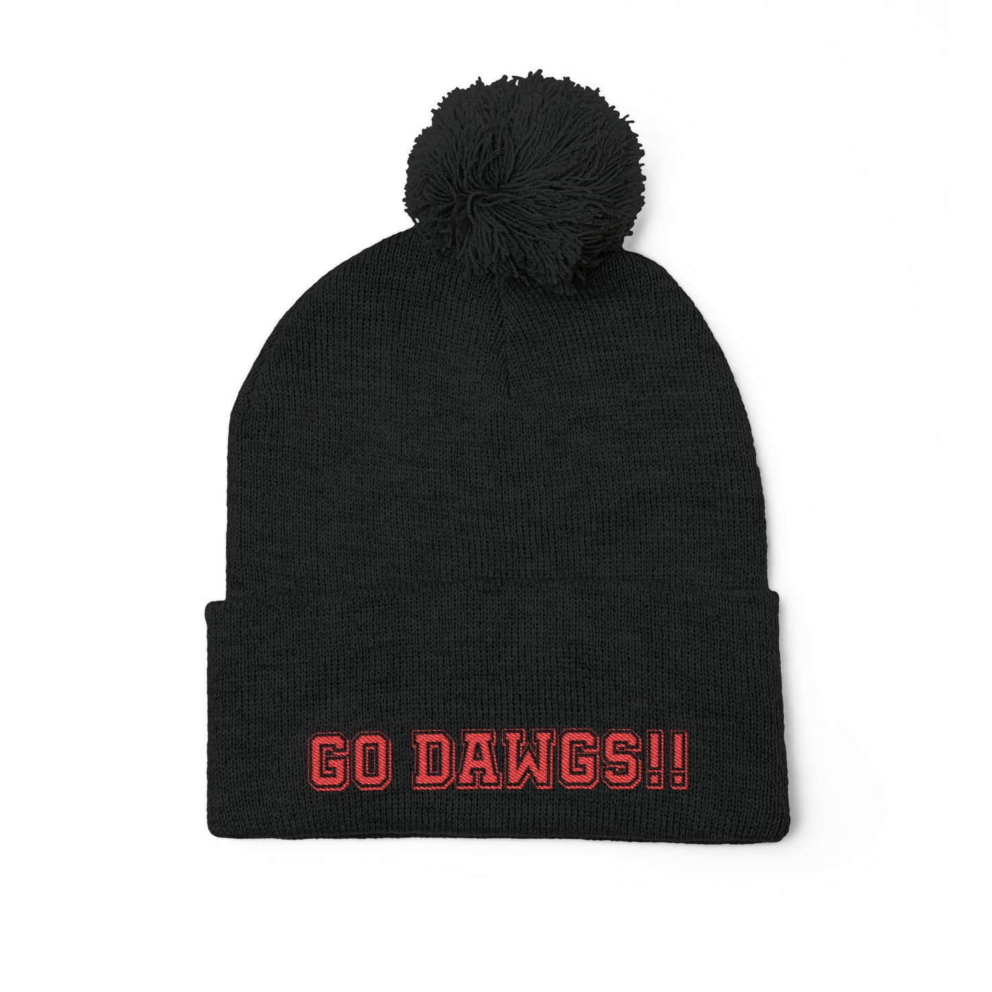 GO DAWGS!! Pom-Pom Knit Cap (Embroidery)