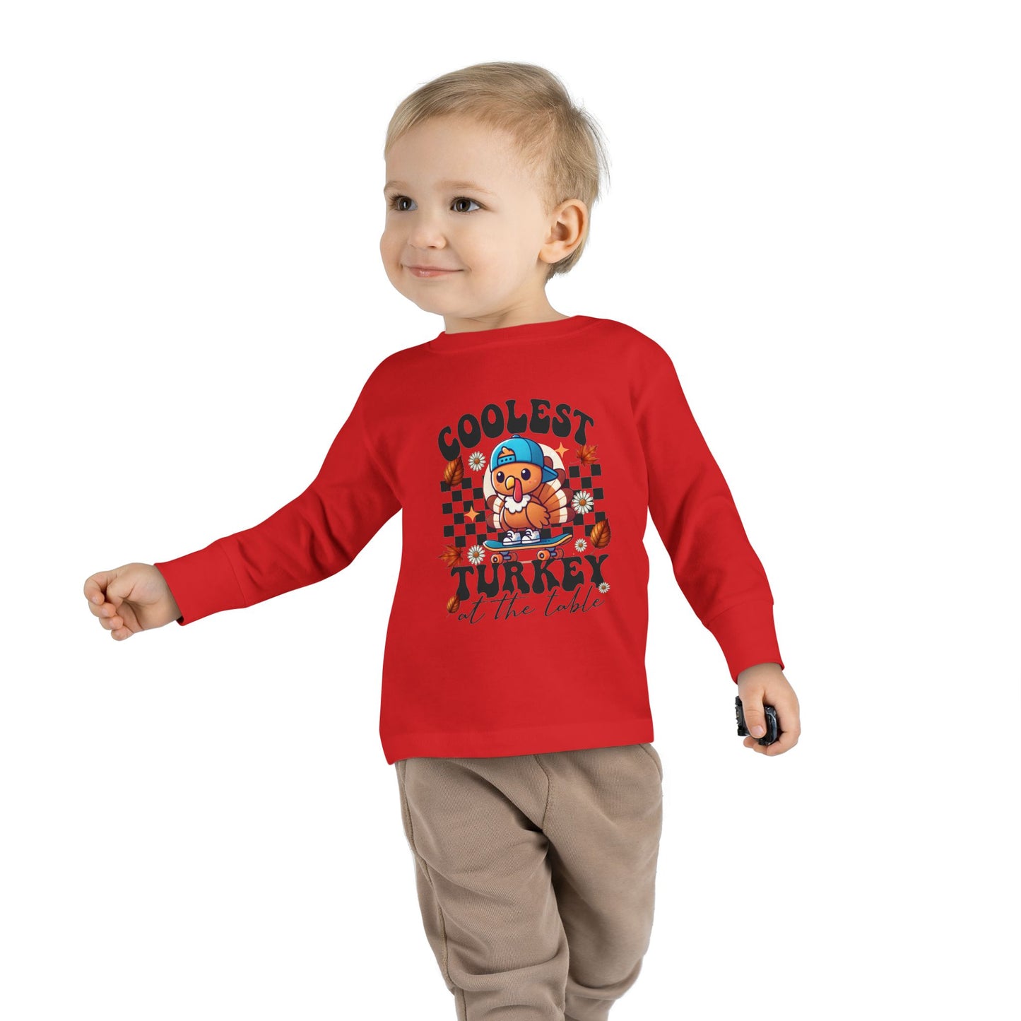 Coolest Turkey At The Table Toddler Long Sleeve Tee