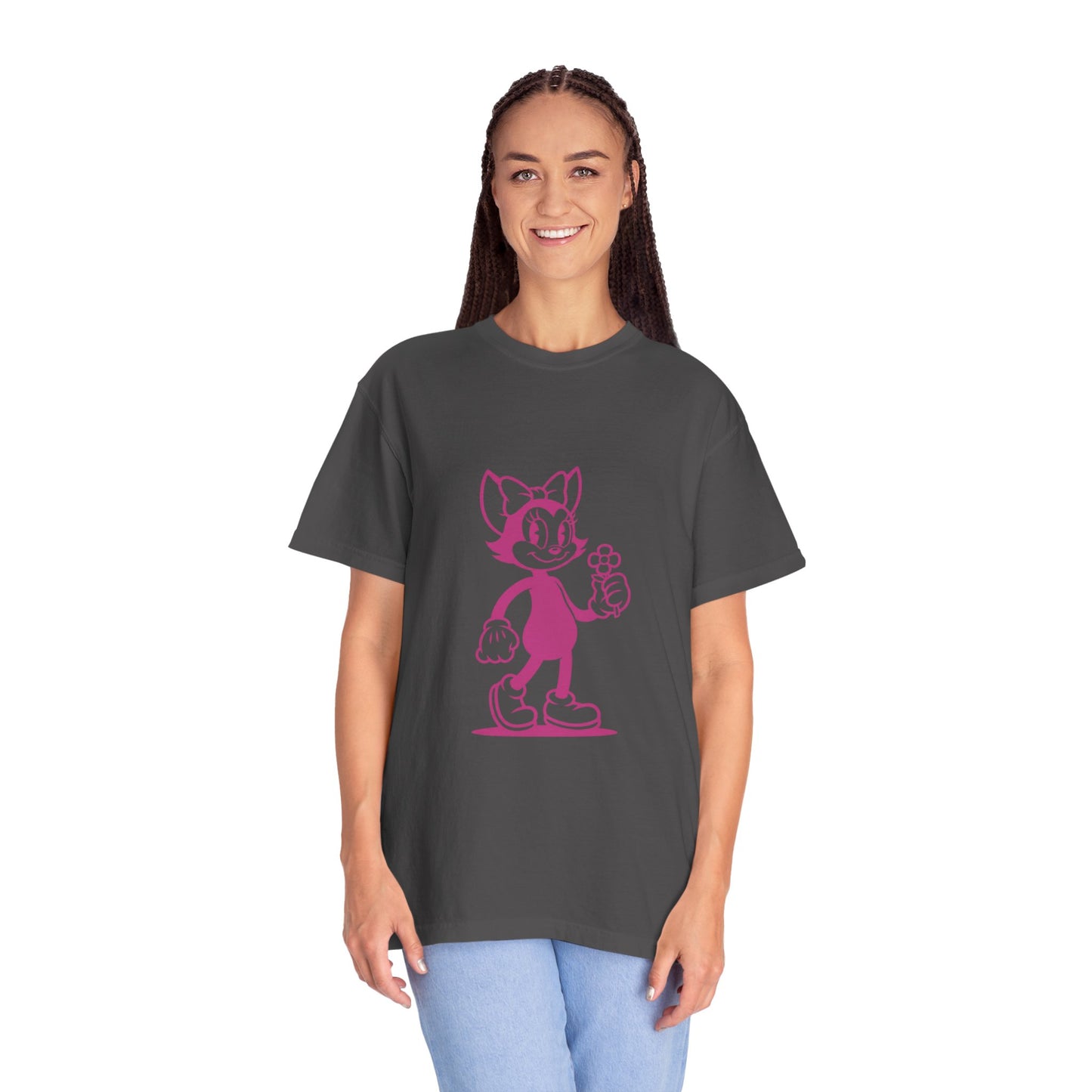 Mrs. Hemp Cat Holding A Flower Whimsical Graphic Tee for Cat Lovers, Cute Pet T-shirt, Floral Cat Art, Gift for Her, Animal Lover Shirt