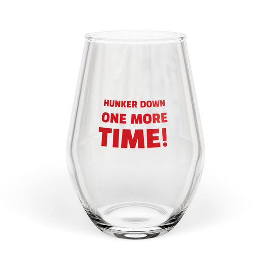 Hunker Down Stemless Wine Glass - Perfect for GAME DAYS, Gifts, Parties, Entertaining