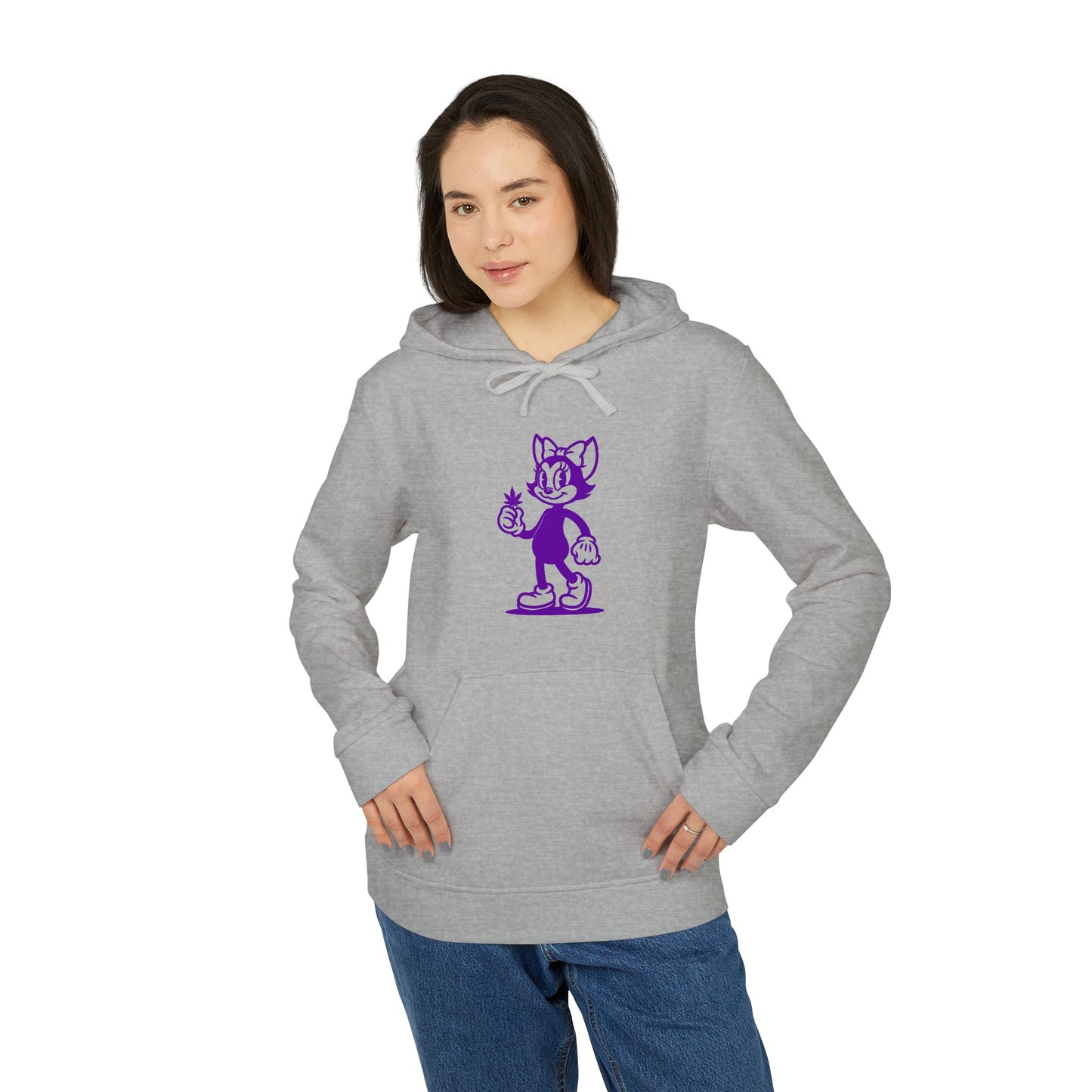 Mrs. Hemp Cat Cozy Unisex Fleece Hoodie, Casual Style, Streetwear, Perfect Gift for Friends, Everyday Comfort, Trendy Apparel