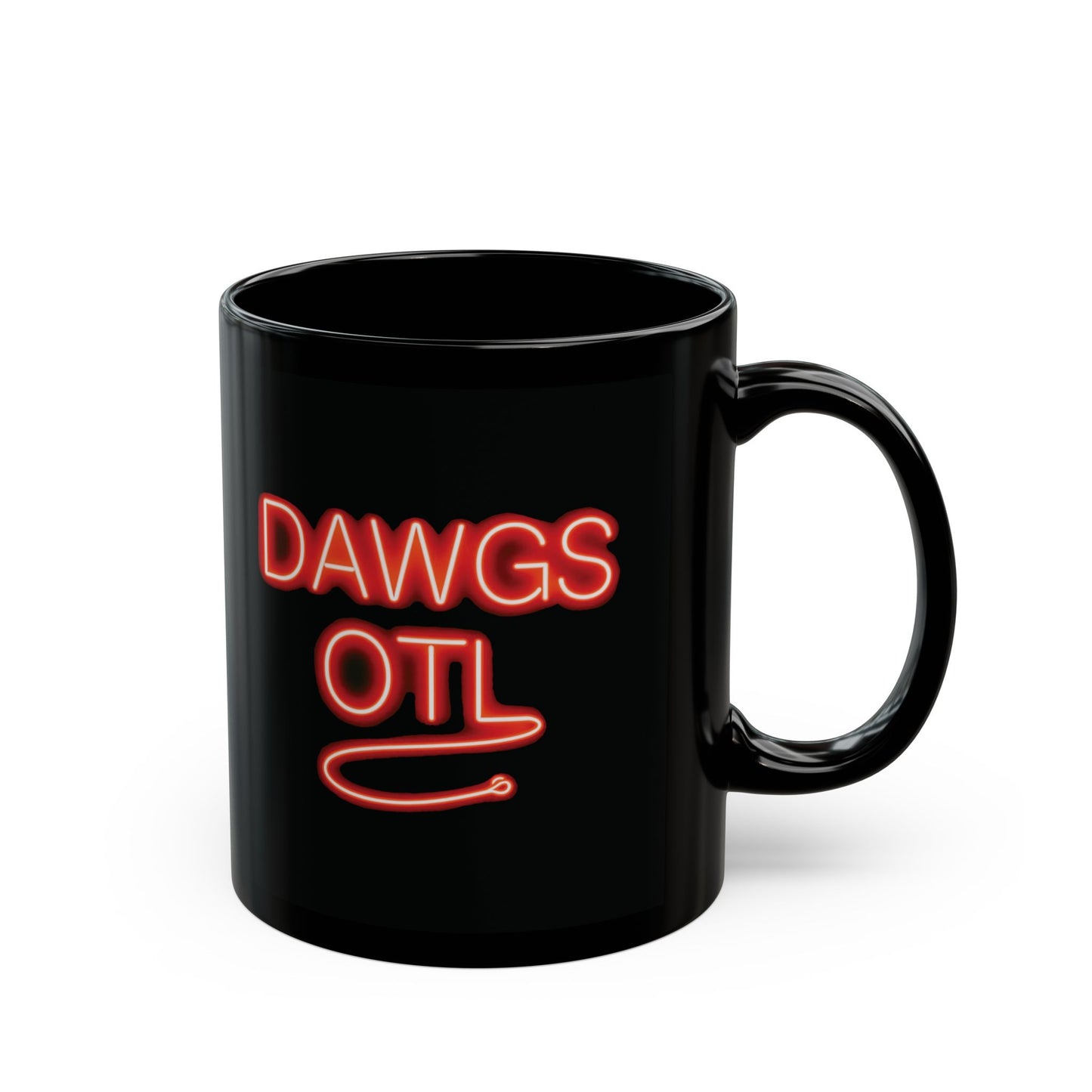 Coffee Mug - DAWGS OTL Neon-Style Black 11oz & 15oz, Georgia Bulldogs Fan Gift