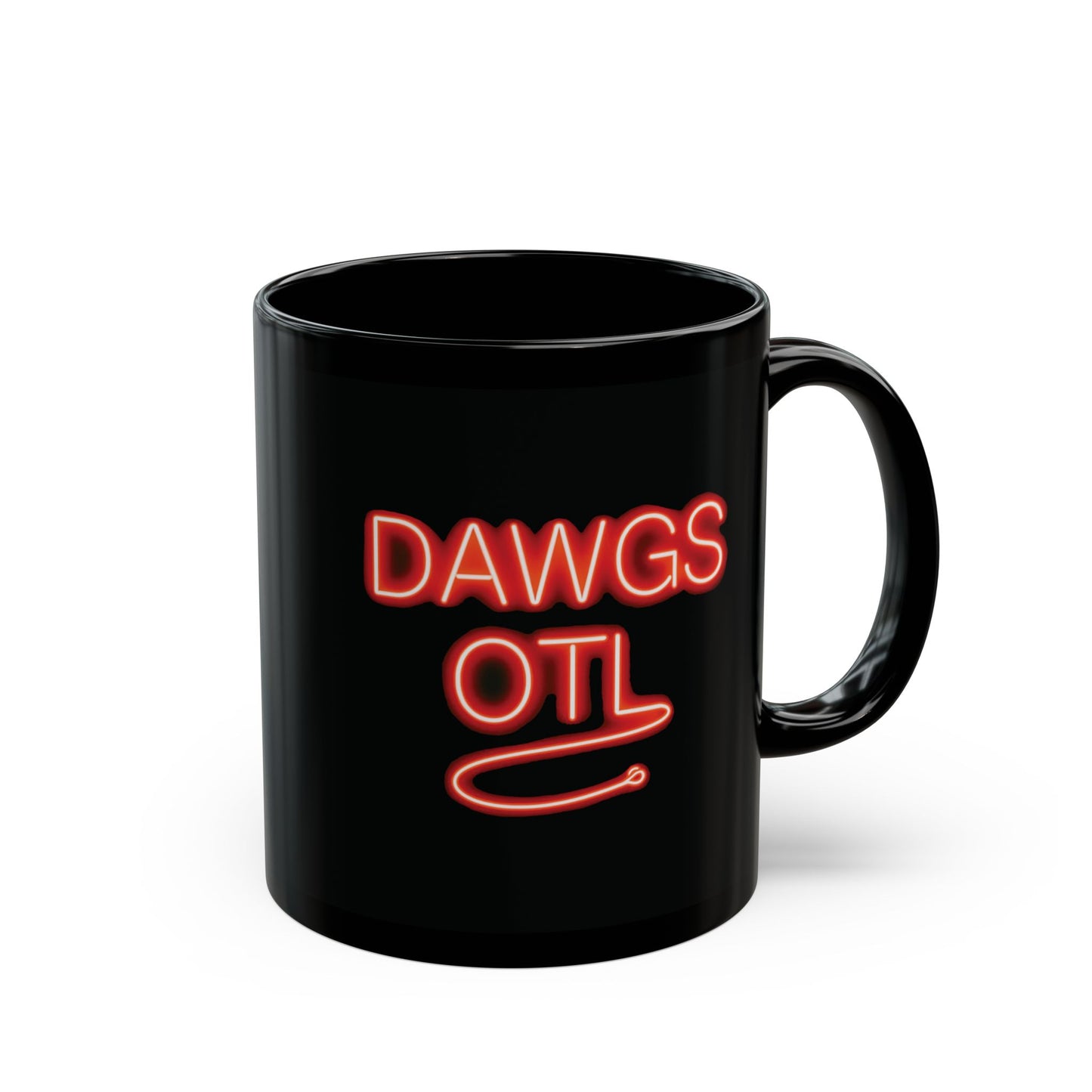 Coffee Mug - DAWGS OTL Neon-Style Black 11oz & 15oz, Georgia Bulldogs Fan Gift