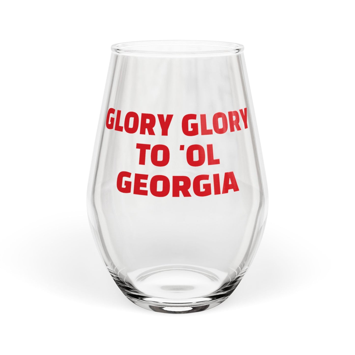 Stemless Wine Glass with 'Glory Glory to 'Ol Georgia' Design, Perfect for Game Days, Parties, or Celebrations, Ideal Gift for Georgia [...]