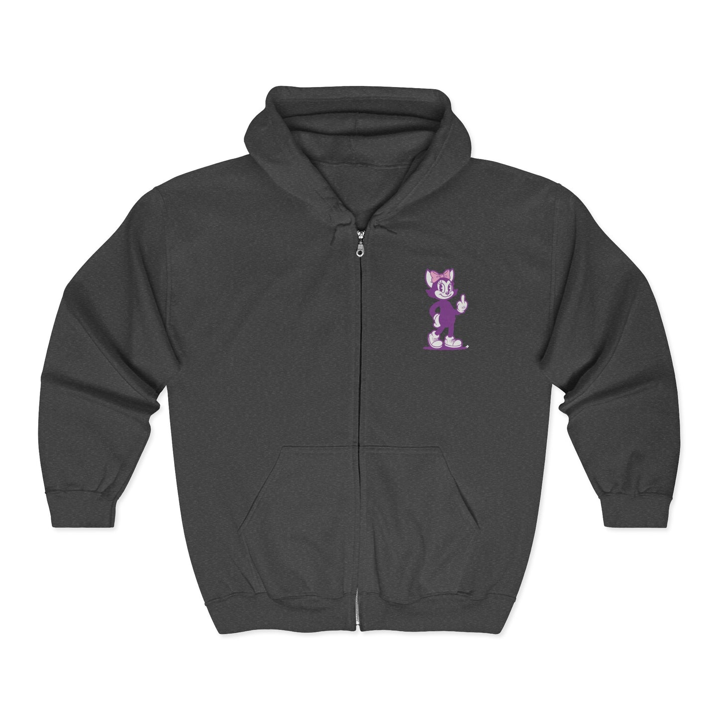 Mrs. Hemp Cat "Giving the Finger" Zip-Up Hoodie