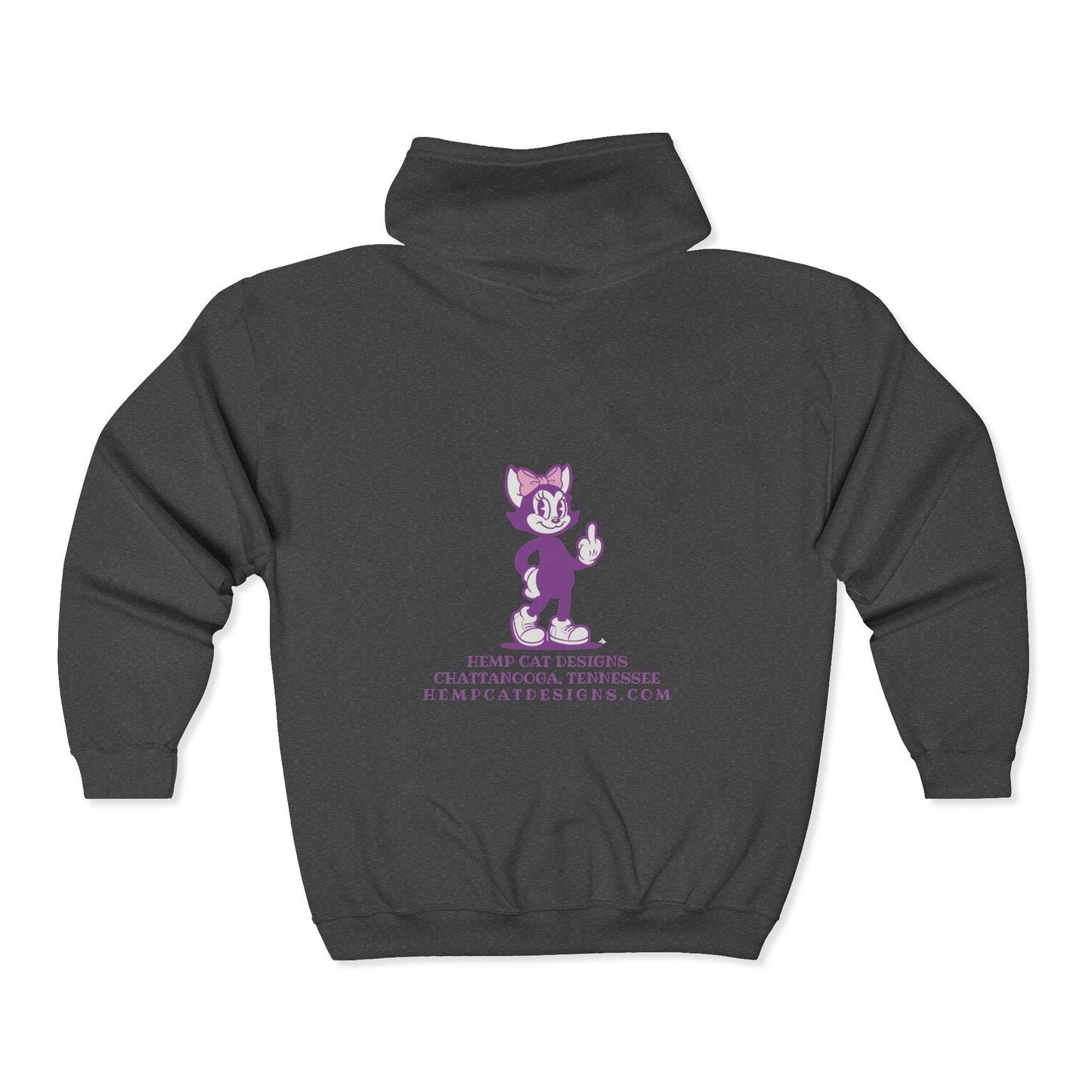 Mrs. Hemp Cat "Giving the Finger" Zip-Up Hoodie