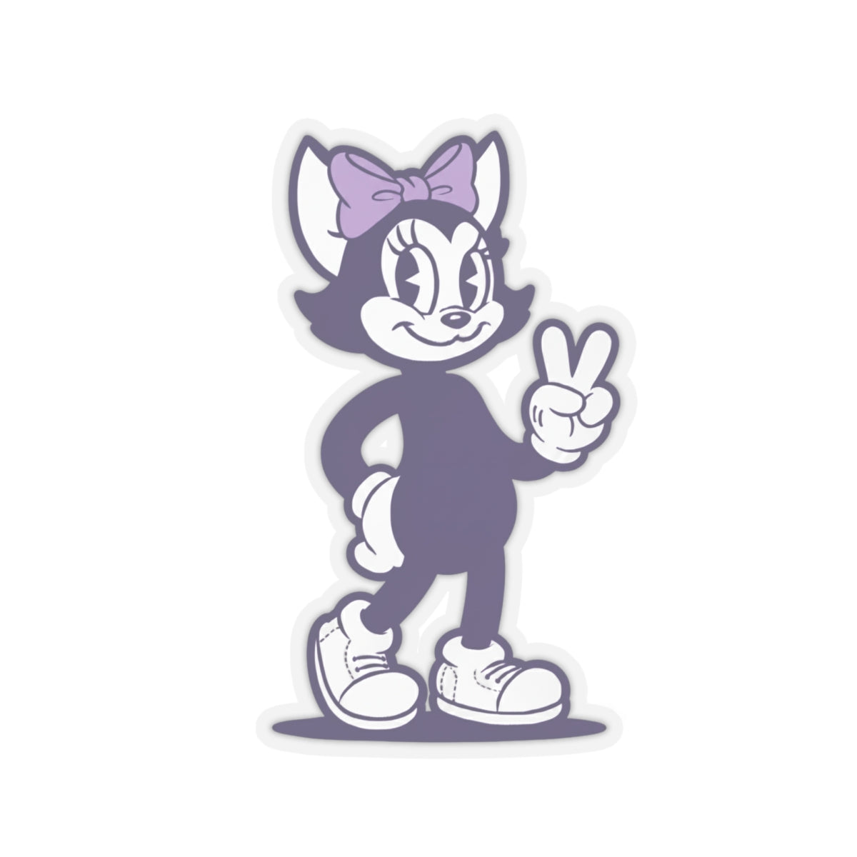 Mrs. Hemp Cat Trowin' A Peace Sign Stickers - Kiss-Cut Stickers for Laptops