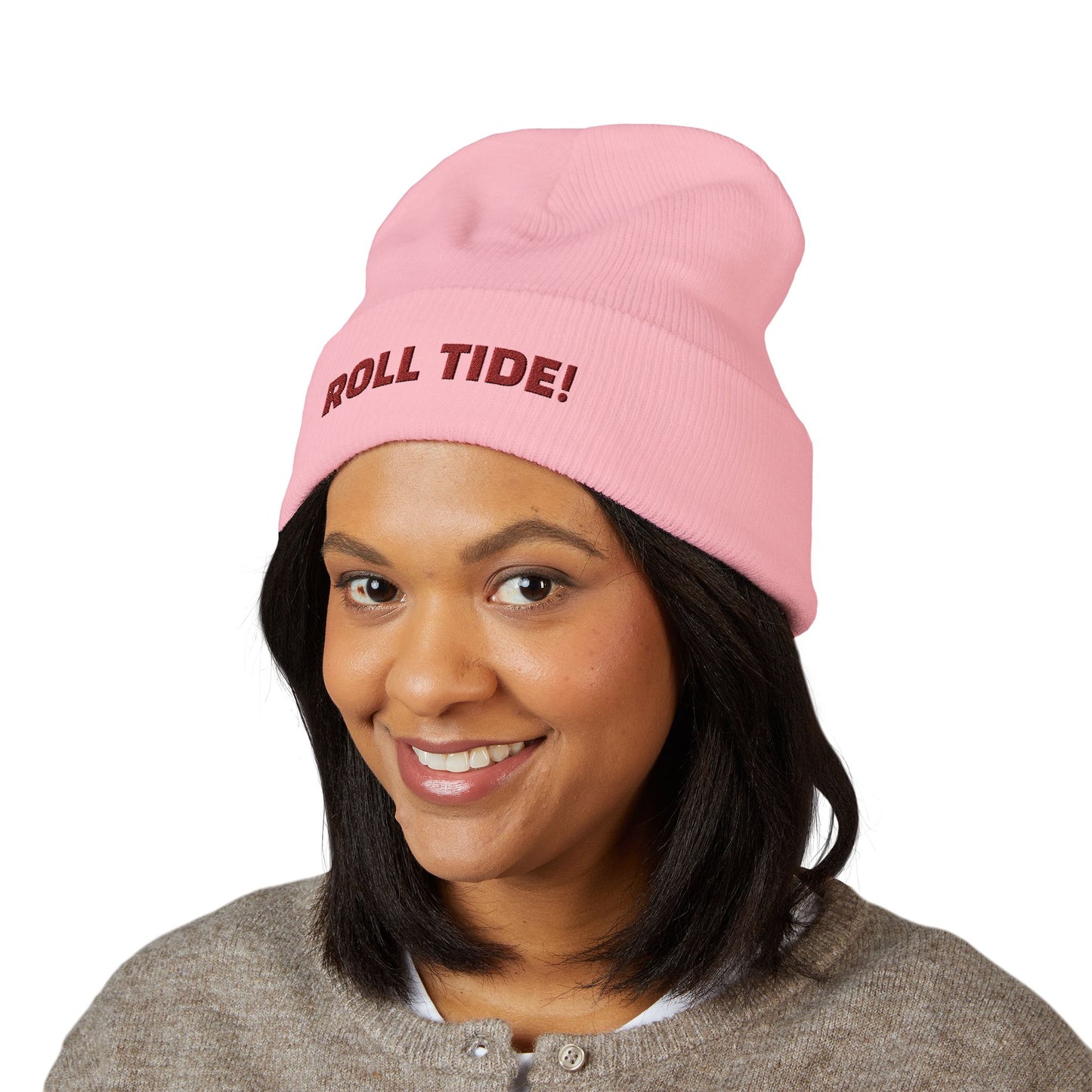 Classic Cuffed ROLL TIDE Beanie - Perfect Winter Accessory for Sports Fans, Cozy Style for Everyday Use, Great for Gifting, 'Roll Tide!' Embroidery
