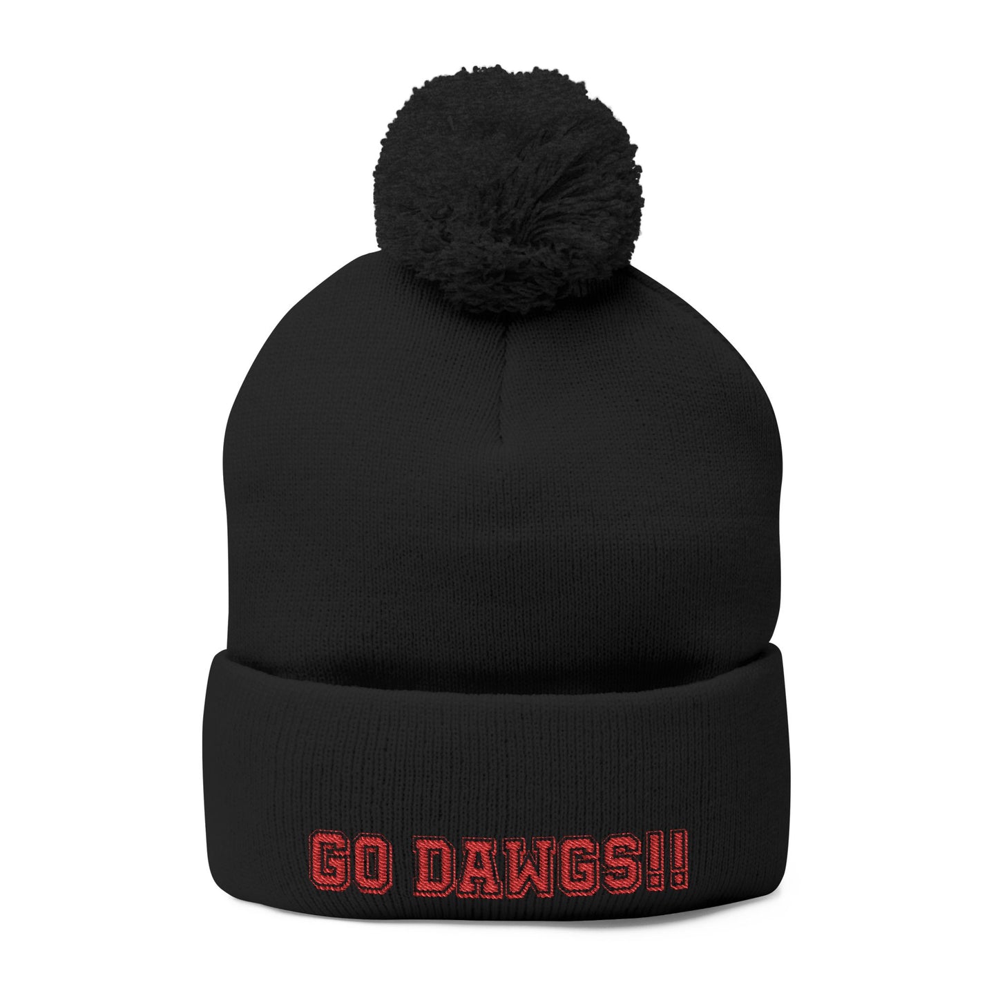 GO DAWGS!! Pom-Pom Knit Cap (Embroidery)