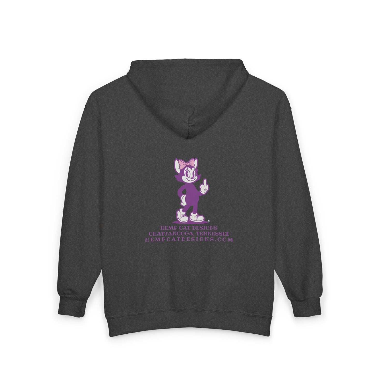 Mrs. Hemp Cat "Giving the Finger" Zip-Up Hoodie