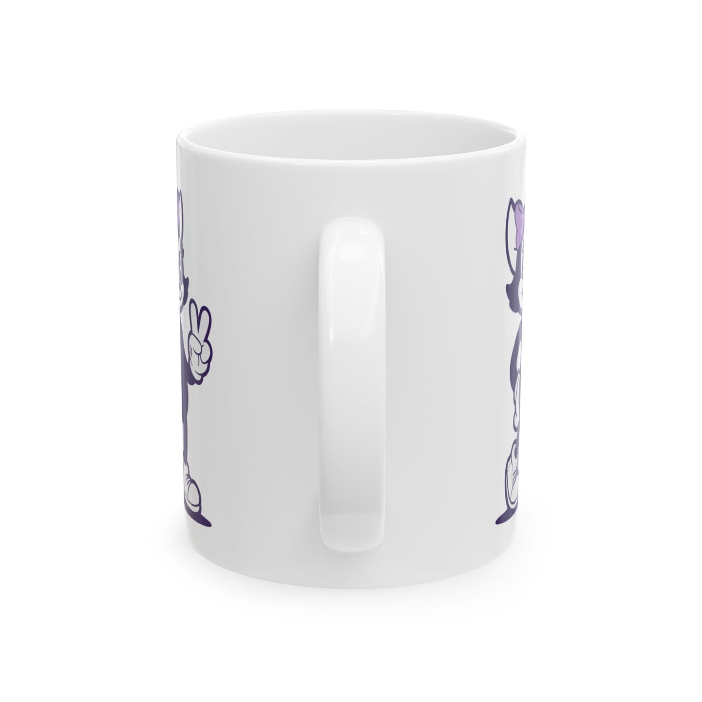 Mrs. Hemp Cat Throwin A Peace Sign Ceramic Mug - 11oz & 15oz