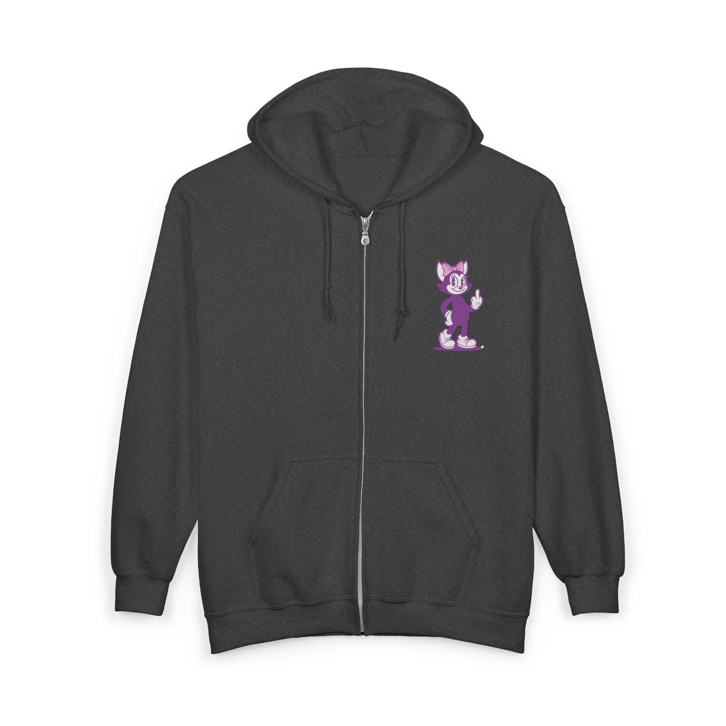 Mrs. Hemp Cat "Giving the Finger" Zip-Up Hoodie