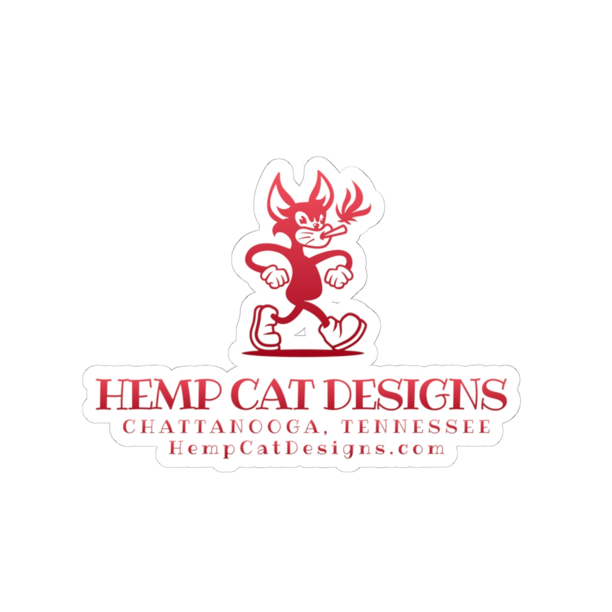 Sticker: Mr Hemp Cat Design Kiss-Cut Sticker